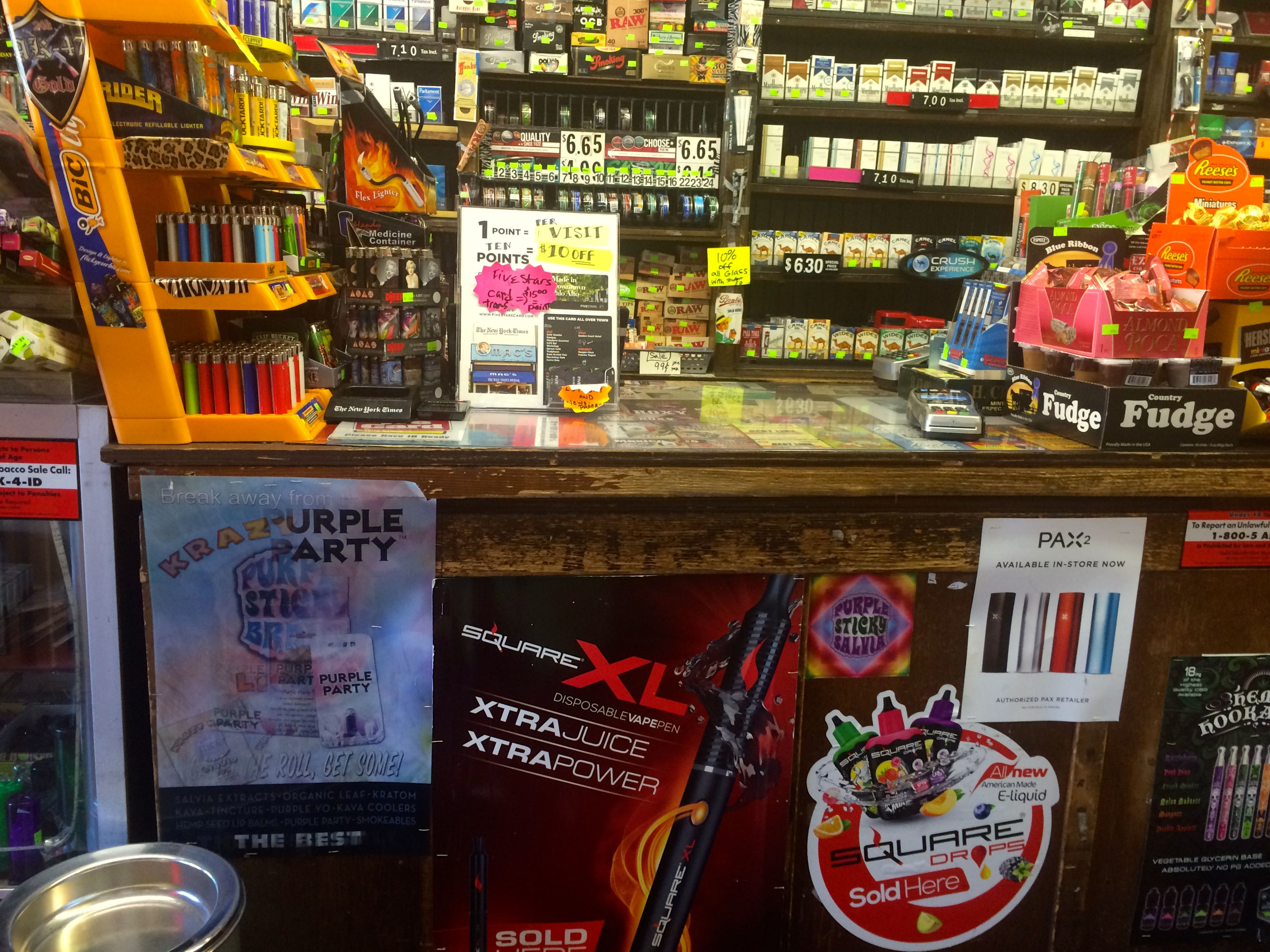 Display of Retail Counter of Tobacco Products