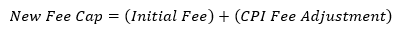 New fee cap = initial fee plus CPI fee adjustment