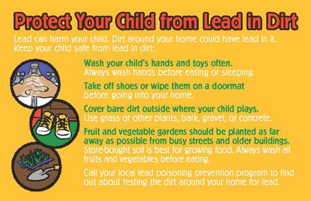 Screen shot of Protect Your Child from Lead in Dirt Card