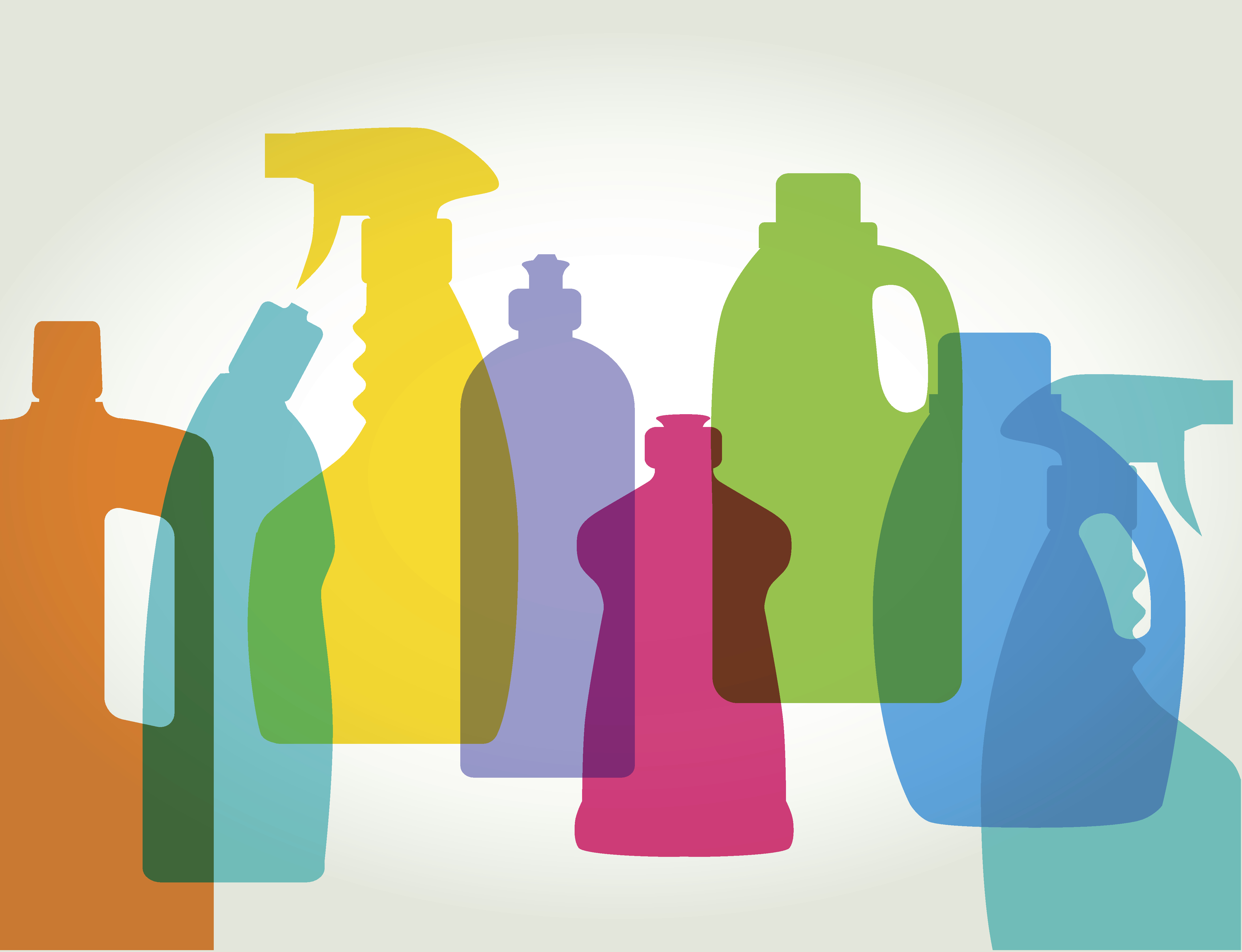 Bottles of Cleaning Products