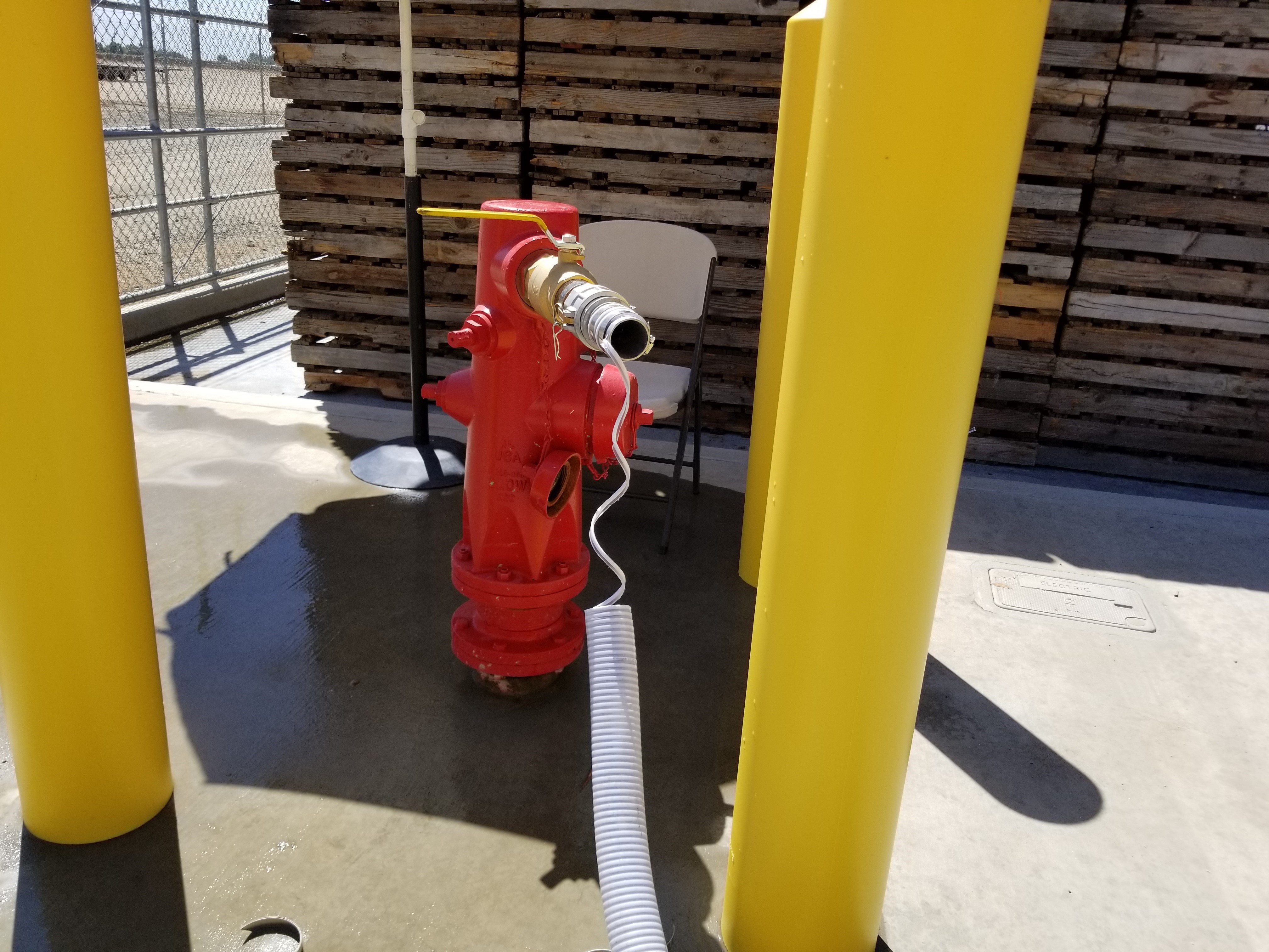 Exhibit1-Fire hydrant with torn hose attached