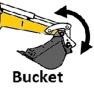 illustration of a bucket curling downward