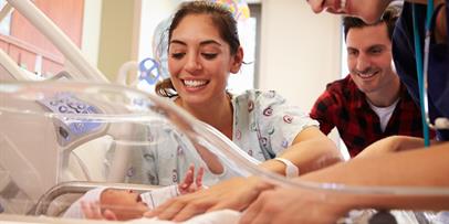 Couple with infant in NICU