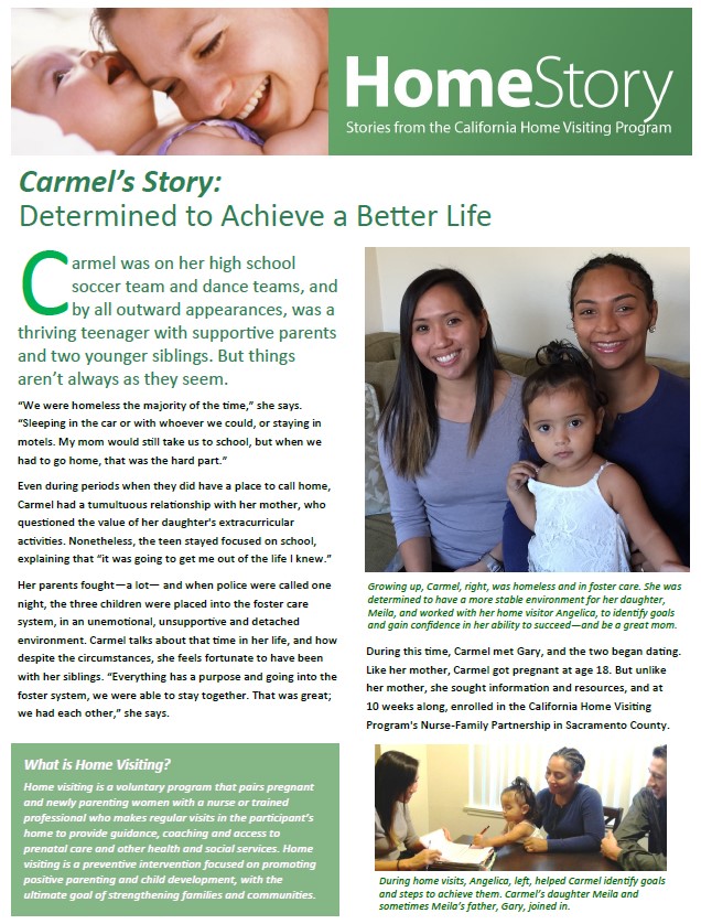 Carmel's story in print format