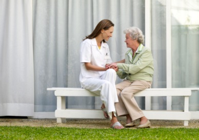 nurse with elderly woman
