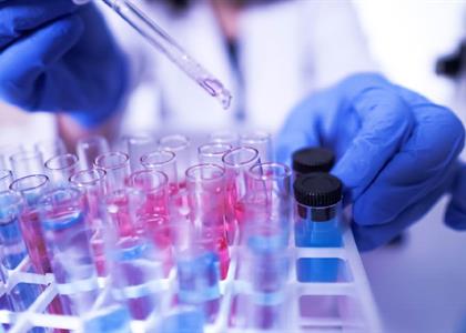 This image shows testing vials in a laboratory