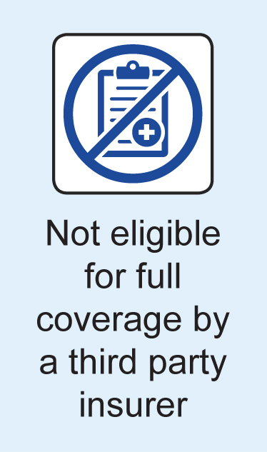 Not eligible for full coverage by a third party insurer