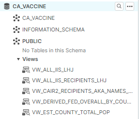 picture showing how to select the schema