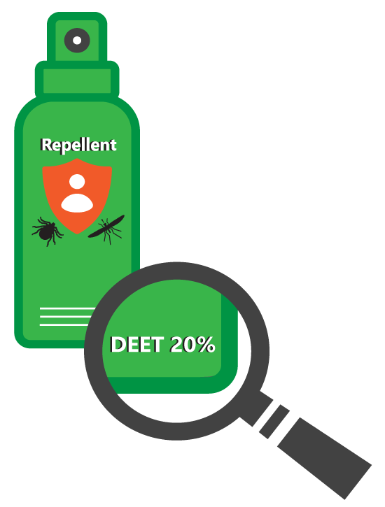 Repellent can showing DEET as an active ingredient Repellent can showing DEET as an active ingredient